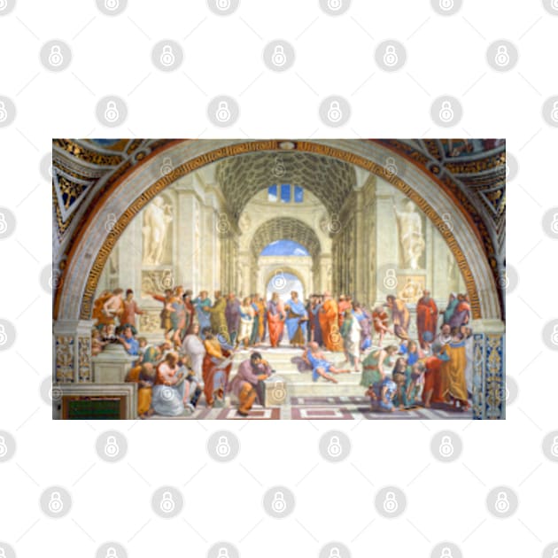 "School of Athens" featuring Plato & Aristotle by Raphael, Italian fresco by colormecolorado