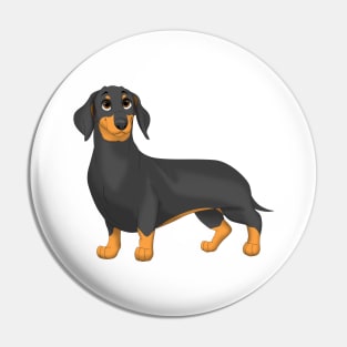 Black & Tan Smooth Dachshund Dog Pin