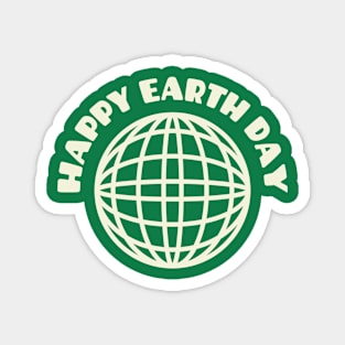 Happy Earth Day White Lineart Magnet