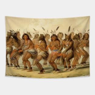 The Bear Dance by George Catlin Tapestry