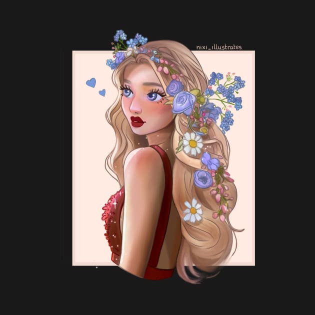 Flowers in her hair by Nixi