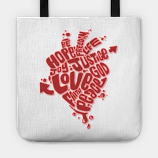 Possitive heart illustration Tote