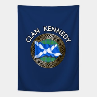 Clan Kennedy Crest & Tartan Knot Tapestry