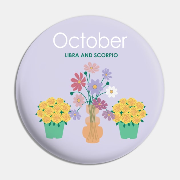 October Birth Flowers Pin by LjM