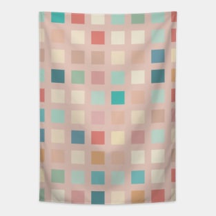 Multicolor Muted Squares Pattern Tapestry