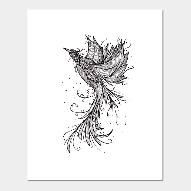 Rising Phoenix Lineart Phoenix Bird Posters And Art Prints