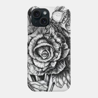 Begonia botanical drawing Phone Case