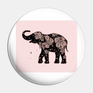 Rose gold elephant - galactic rose Pin