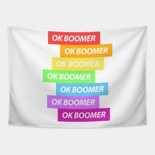 Ok Boomer Rainbow Bars Tapestry