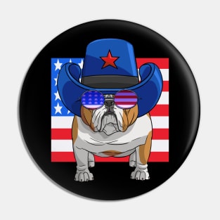 English Bulldog 4th of July Pin