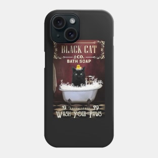 Cat Black Cat Bath Soap Phone Case