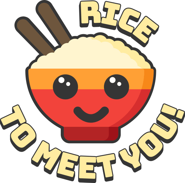 Rice To Meet You! Cute and Punny Rice Cartoon Kids T-Shirt by Cute And Punny