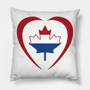 Dutch Canadian Multinational Patriot Flag Series (Heart) Pillow