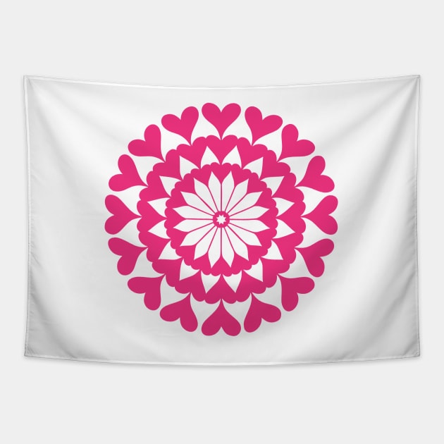 Mandala Hearts Tapestry by Cds Design Store