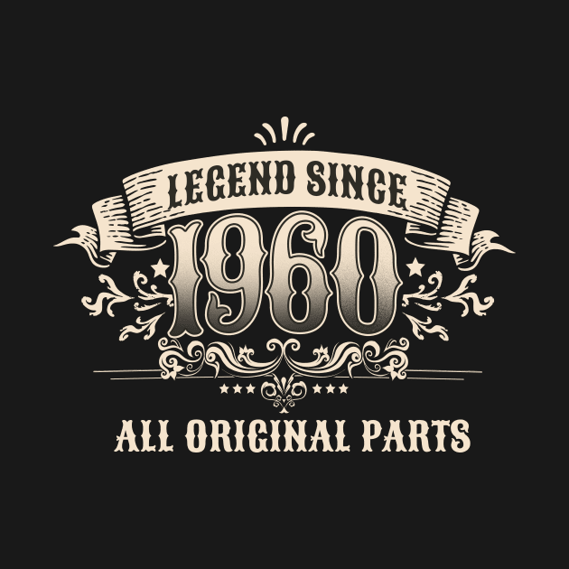 Retro Vintage Birthday Legend since 1960 All Original Parts by star trek fanart and more