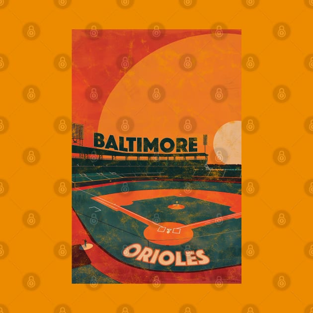 Midcentury Baltimore Orioles Stadium by Rad Love