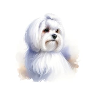 Maltese Watercolor Painting - Beautiful Dog T-Shirt