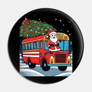 Christmas Tree School Bus Driver Adults And Kids Pin