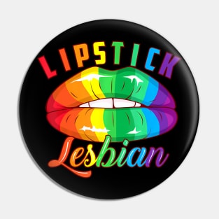 Lipstick Lesbian Cool Colored Lips LGBT Pin