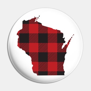 Wisconsin Plaid Flannel Print Pin