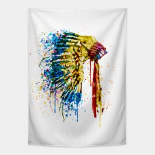 Native American Feather Headdress Tapestry