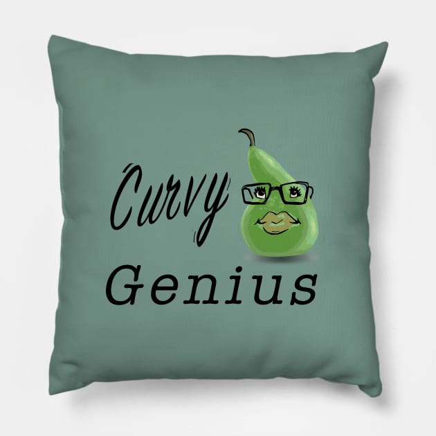 Cute curvy genius womens design Pillow by Shanti-Ru Design