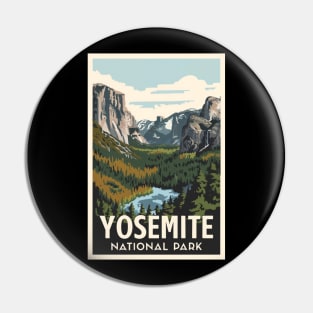 Yosemite National Park Vintage Travel Poster Pin