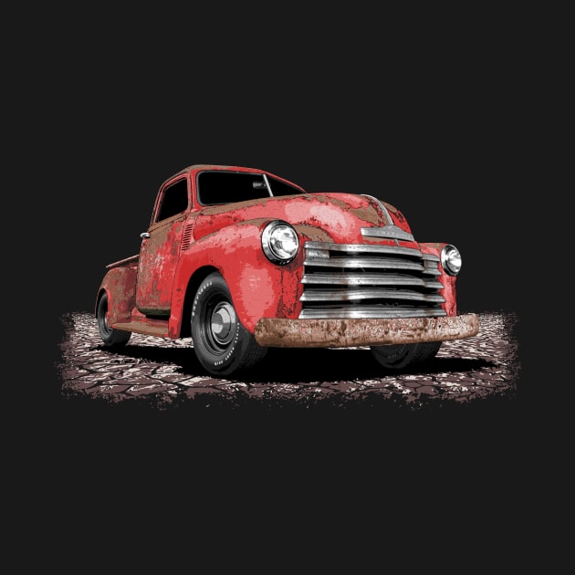 Rusty red 50 Chevy truck - Vintage 1950 Chevrolet rat rod by ZoeysGarage