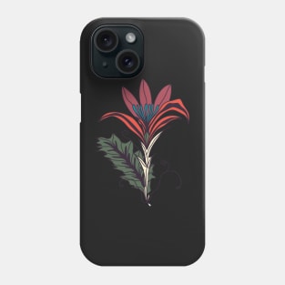 Dark Academia Aesthetic Flower Pattern Black Background Phone Case