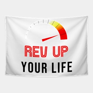 Rev Up Your Life White Tapestry