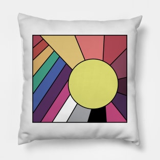 Retro Rainbow Sunshine Pillow