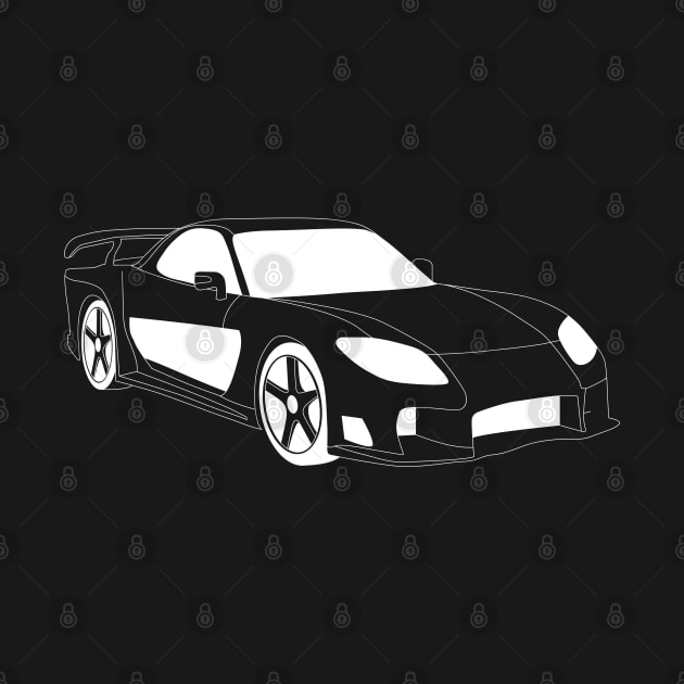 FF Mazda RX7 White Outline by kindacoolbutnotreally