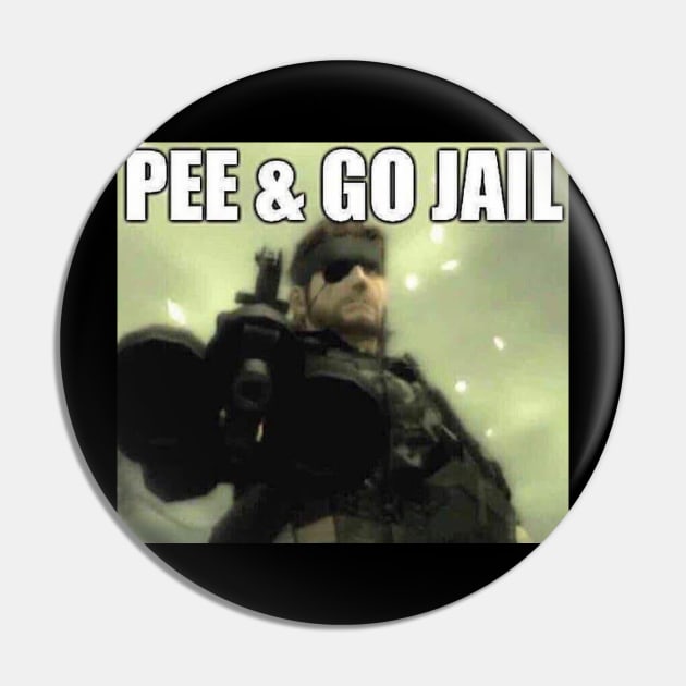 Big Boss "Pee & Go Jail" Pin by otacon