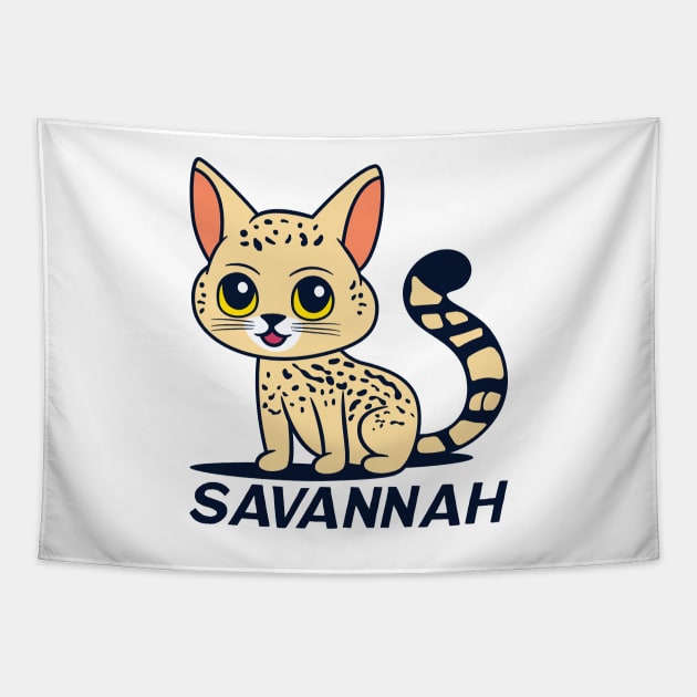 Savannah Cat Tapestry by JS Arts