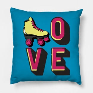 Roller skates Love Roller Disco Skate Derby Girl 70s Pillow