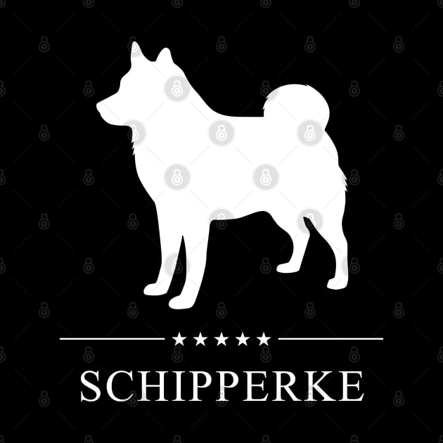 Schipperke Dog White Silhouette by millersye