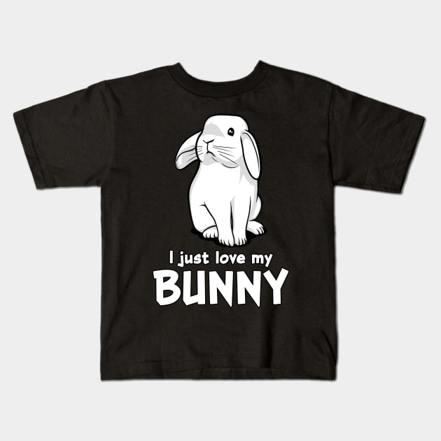 Love My Bunny White Rabbit Typography Gift T-Shirt - W Love My Bunny White Rabbit Typography Gift T-Shirt - W