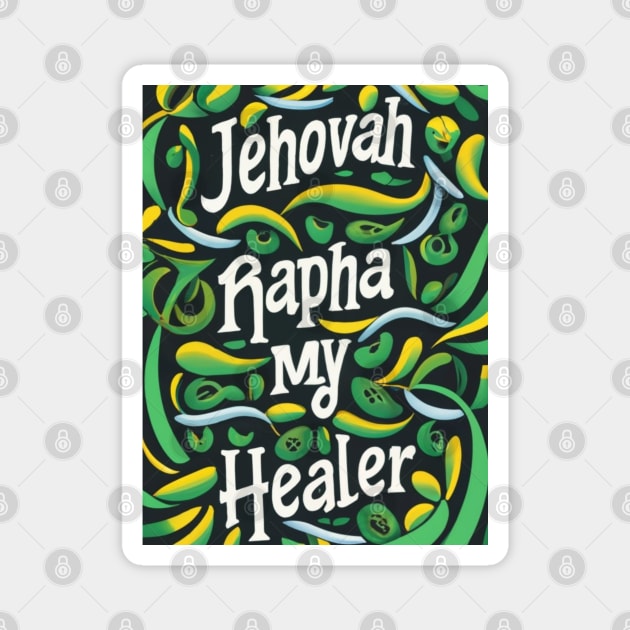 JEHOVAH RAPHA GREEN RIBBON WITH A TOUCH OF YELLOW Magnet by Seeds of Authority