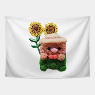 Felted farmer/ sunflower/Birthday /handmade/love/cute/little girl/baby/boy Tapestry