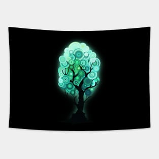 Magical neon tree Tapestry