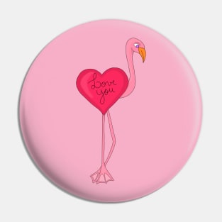 A Flamingo in Love Pin