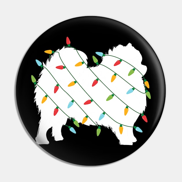 Christmas Lights Pomeranian Dog Pin by eldridgejacqueline