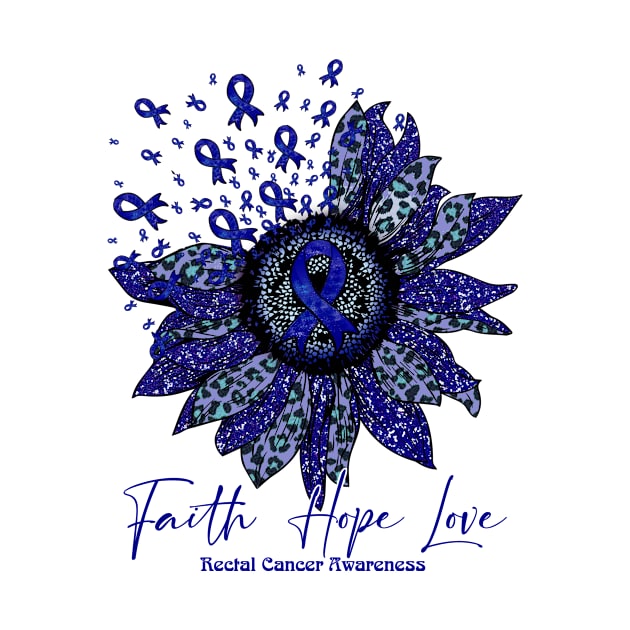 Rectal Cancer Awareness - Sunflower faith hope love by vamstudio