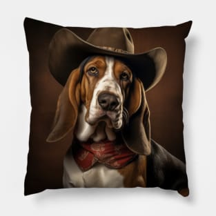 Cowboy Dog - Basset Hound Pillow