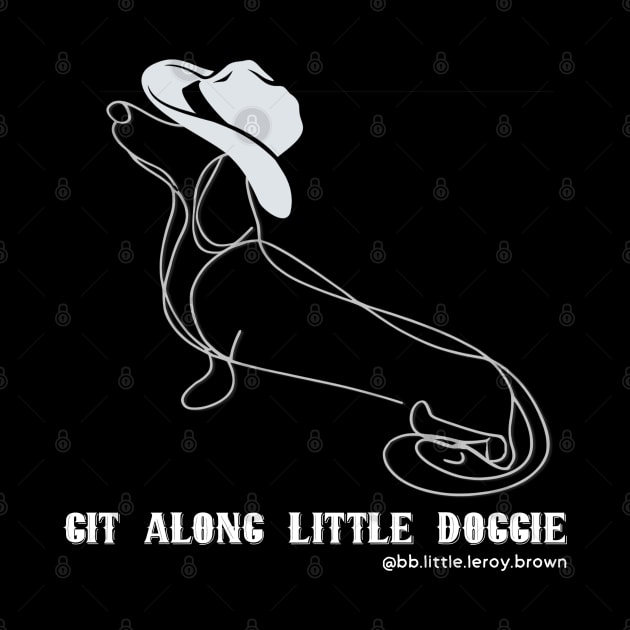 Git A Long Little Doggie (WHITE) Single Line Art Design by Long-N-Short-Shop