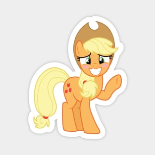 Blushing Applejack waving Magnet