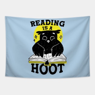 Reading is a Hoot | Book Owl Cartoon Tapestry