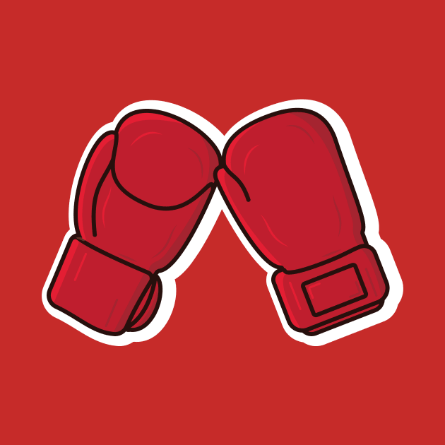 Boxing Sport Gloves Sticker vector illustration. Sport Boxing object icon concept. Boxing gloves front and back view sticker vector design with shadow. Boxer sportswear for punch workout. by AlviStudio