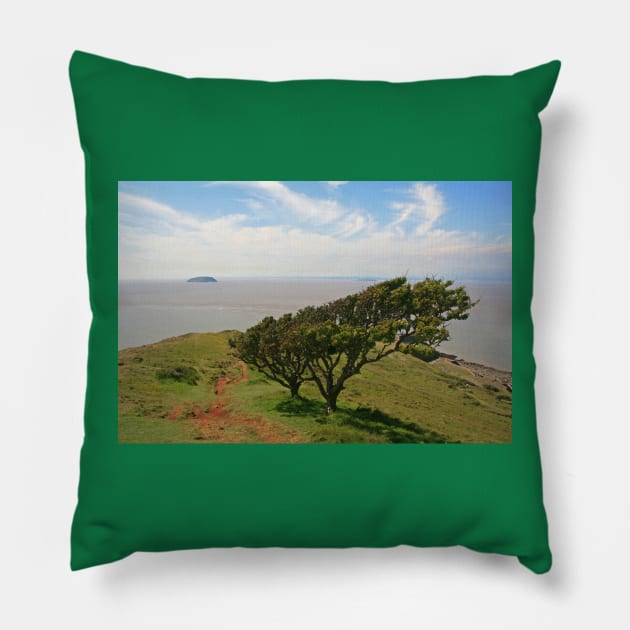 Brean Down, Steep Holm & Flat Holm Pillow by RedHillDigital