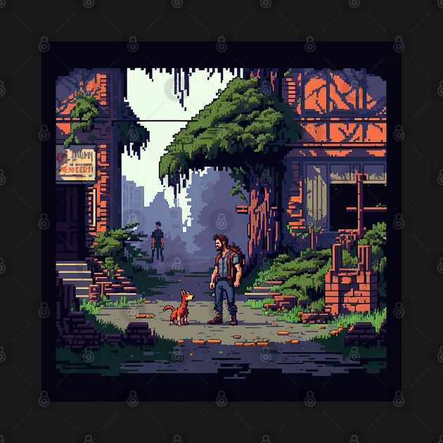 The Last of Us Pedro Pascal Joel Pixel art inspired design by Buff Geeks Art